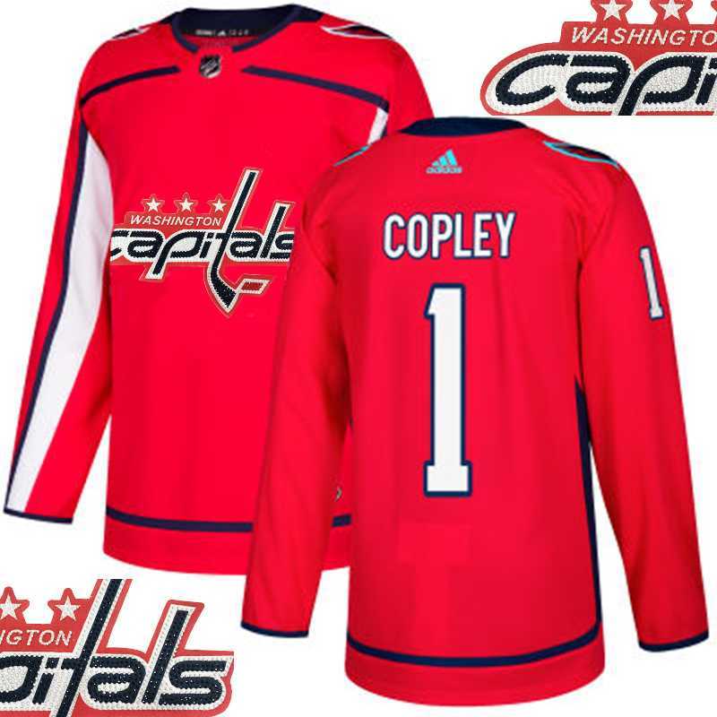 Capitals #1 Copley Red With Special Glittery Logo Adidas Jersey,We sell and wholesale Capitals #1 Copley Red With Special Glittery Logo Adidas Jersey on line form chian!